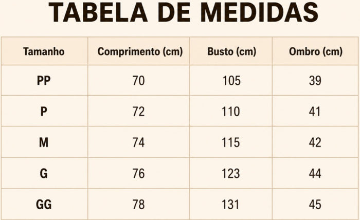 Guia de Tamanhos