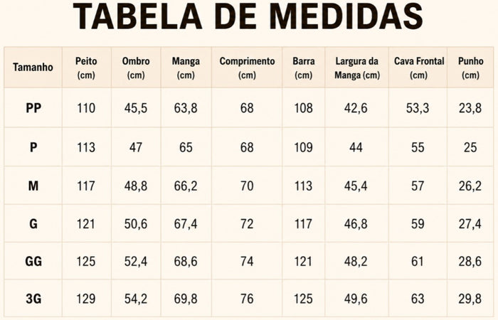 Guia de Tamanhos