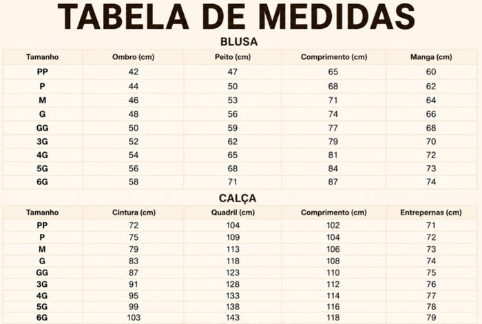 Guia de Tamanhos