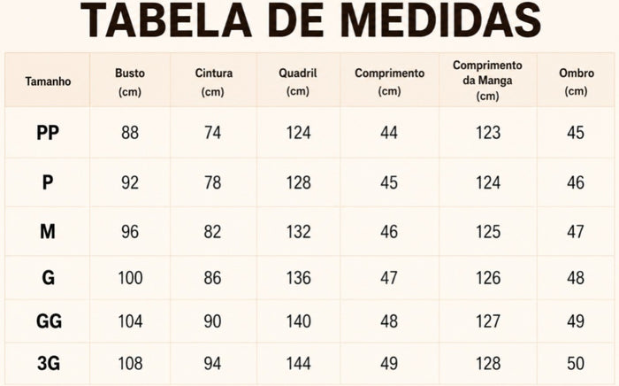 Guia de Tamanhos