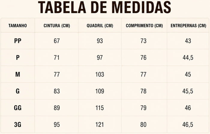 Guia de Tamanhos
