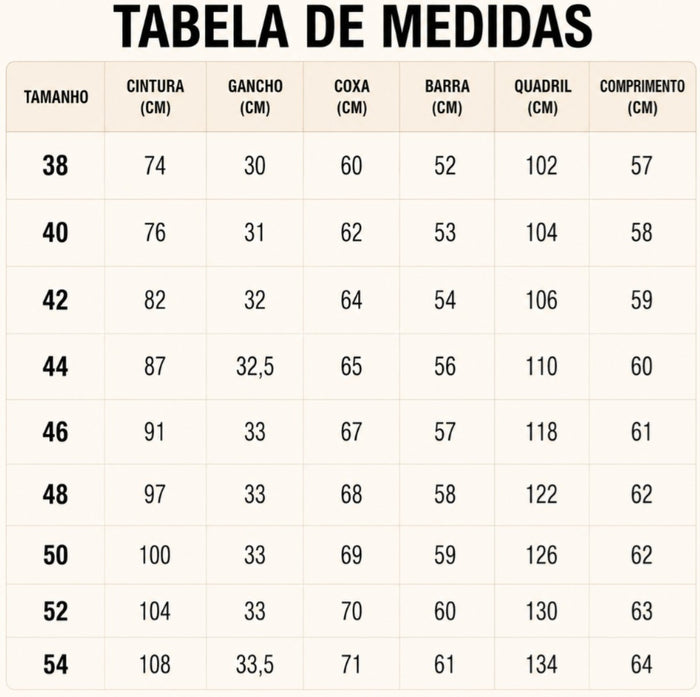 Guia de Tamanhos