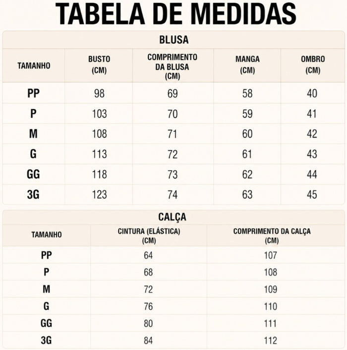Guia de Tamanhos