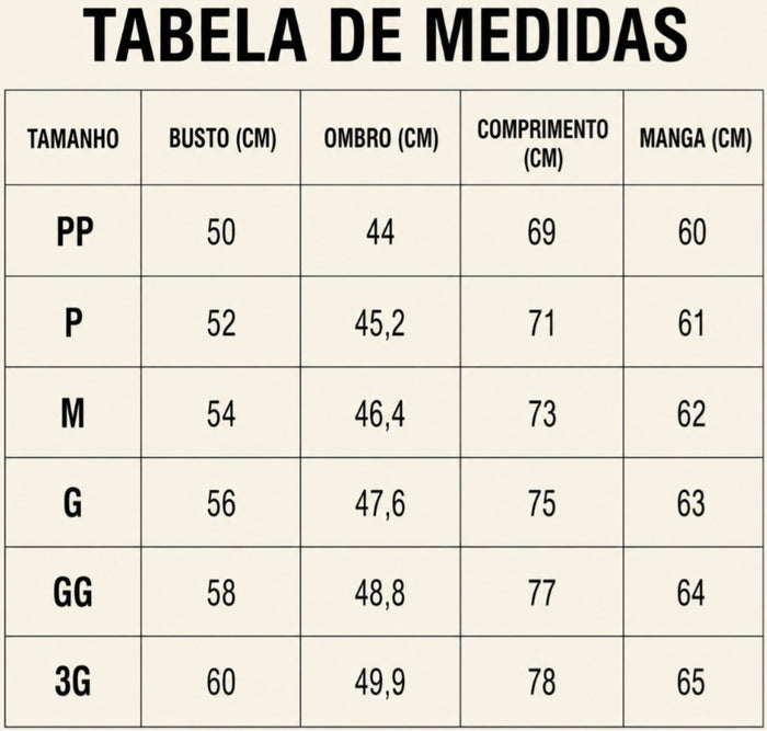 Guia de Tamanhos