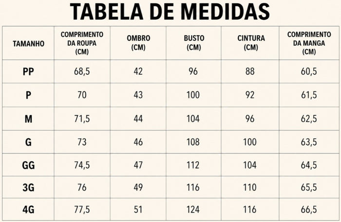 Guia de Tamanhos