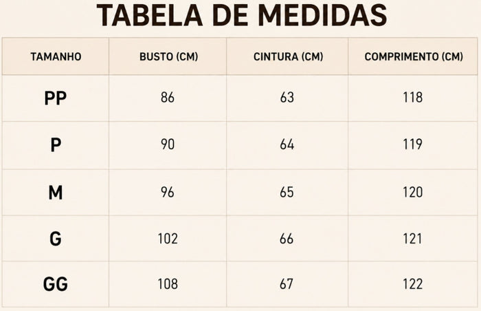 Guia de Tamanhos