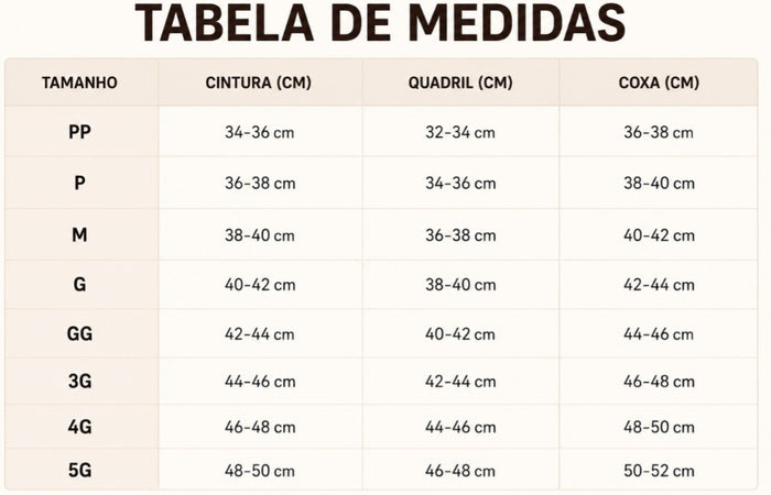 Guia de Tamanhos