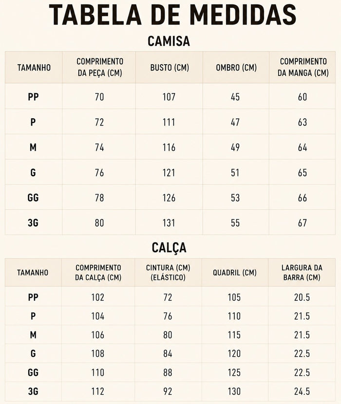 Guia de Tamanhos