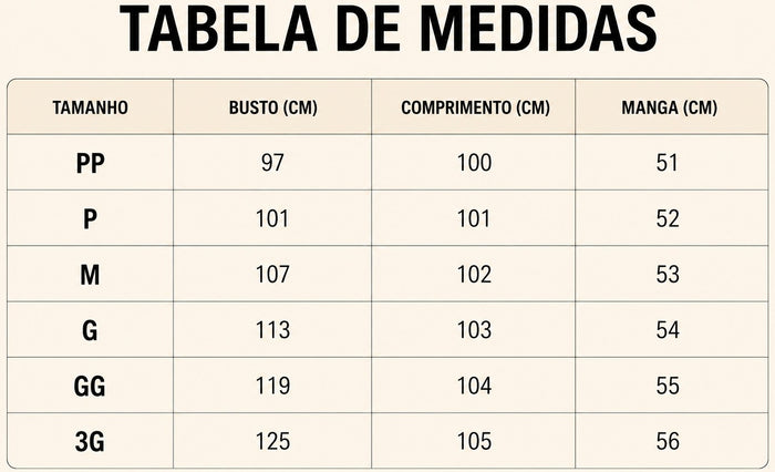 Guia de Tamanhos