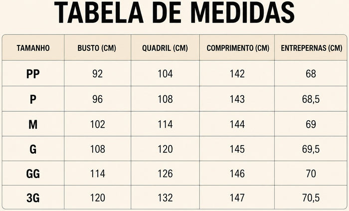Guia de Tamanhos