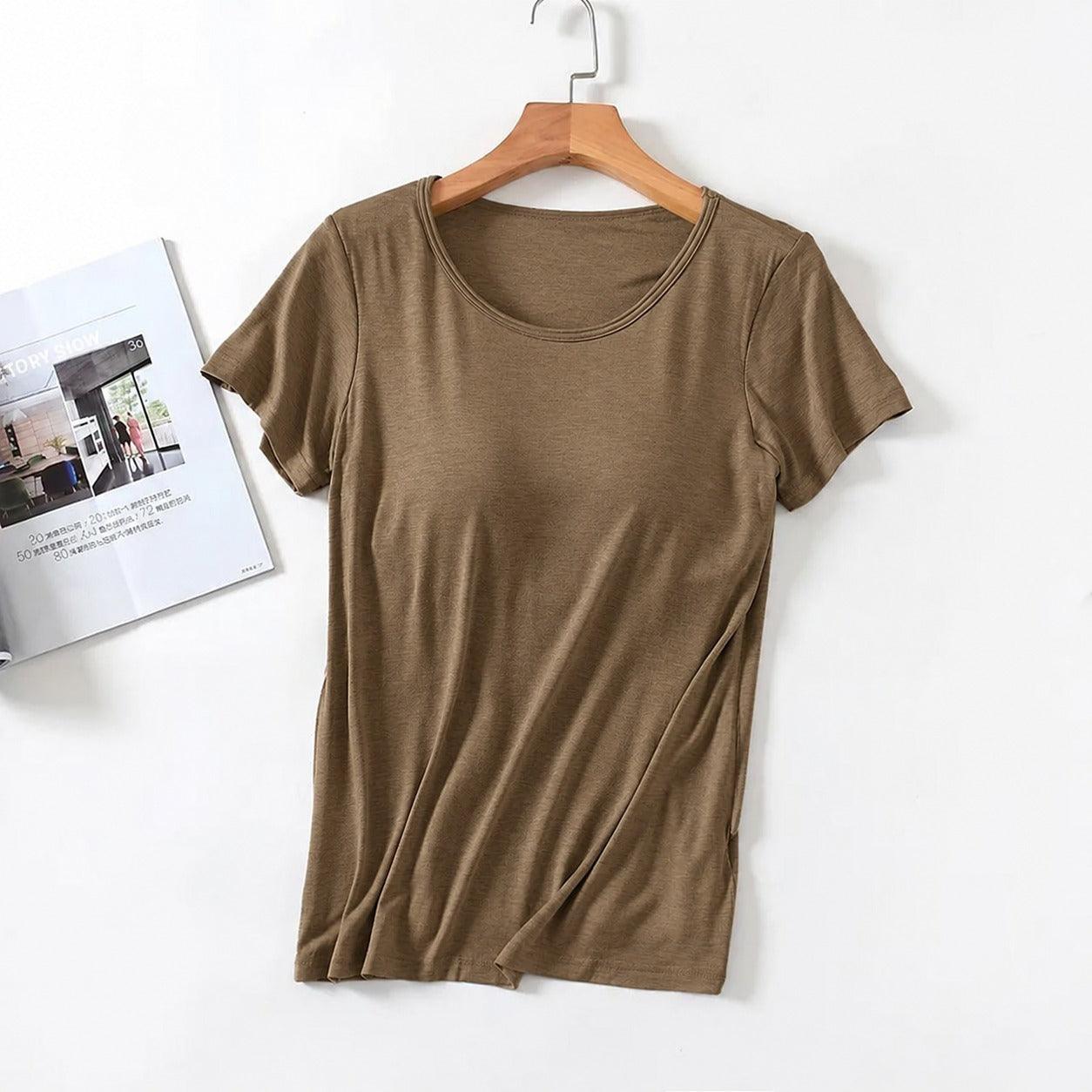 Blusa Velina™ com Bojo Interno, Manga Curta e Modelagem Ajustada