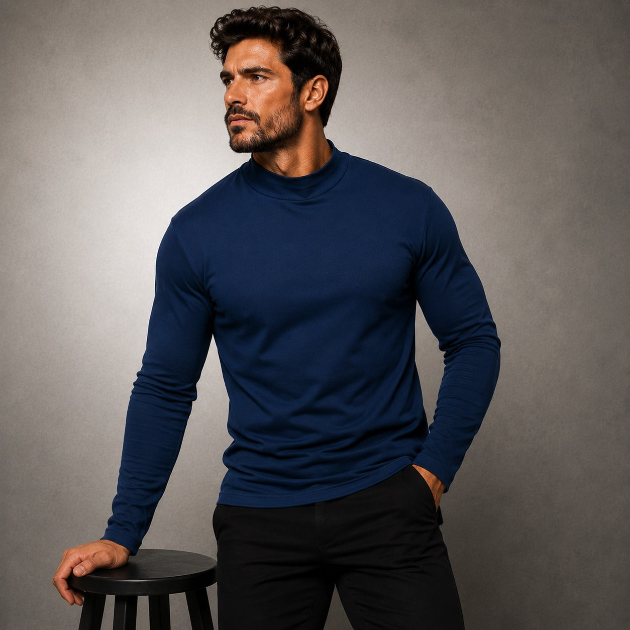 Camiseta Valtor™ de Manga Longa com Tecido Flexível e Modelagem Ajustada