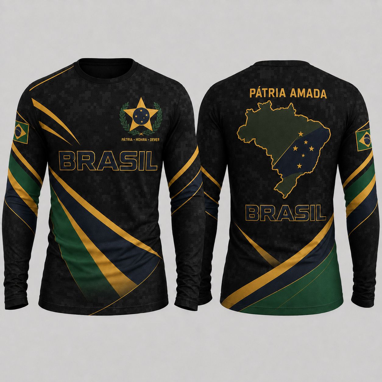 [COMPRE 2 E LEVE 3] Camiseta Patriota™ Manga Longa em Malha Respirável / O Orgulho de Ser Brasileiro em Cada Detalhe