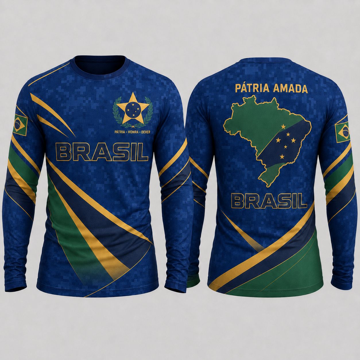 [COMPRE 2 E LEVE 3] Camiseta Patriota™ Manga Longa em Malha Respirável / O Orgulho de Ser Brasileiro em Cada Detalhe