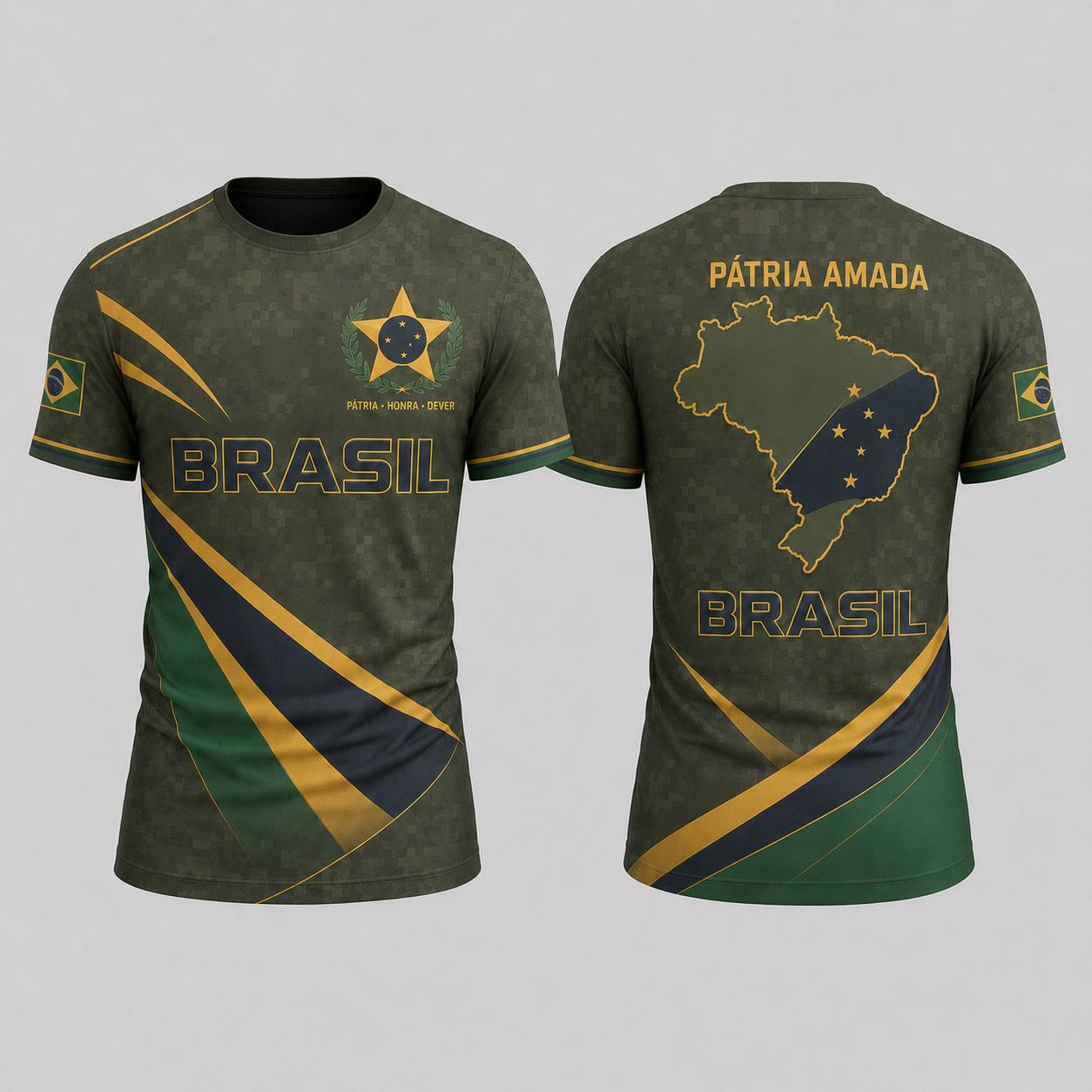 [COMPRE 2 E LEVE 3] Camiseta Patriota™ Manga Curta em Malha Respirável / O Orgulho de Ser Brasileiro em Cada Detalhe