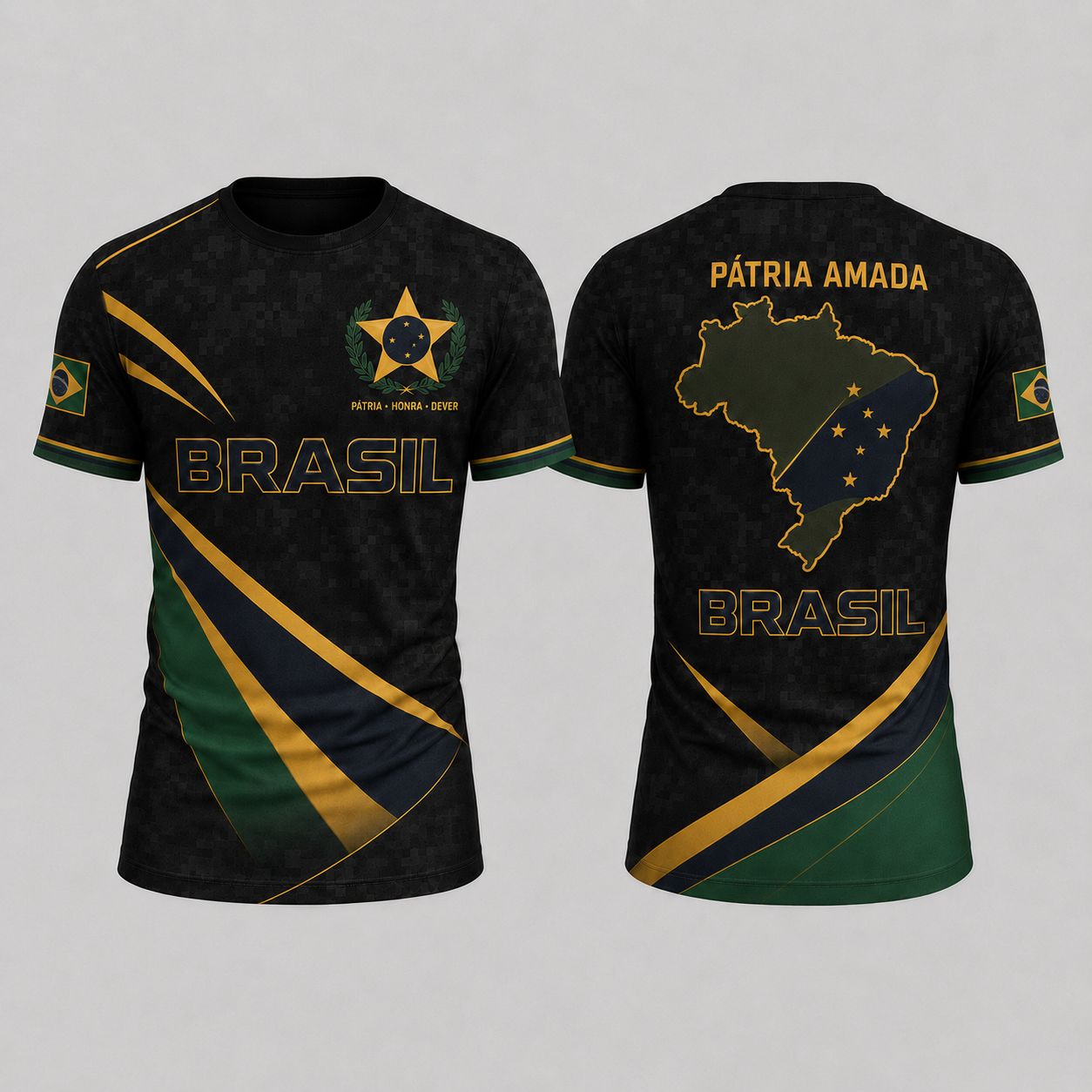 [COMPRE 2 E LEVE 3] Camiseta Patriota™ Manga Curta em Malha Respirável / O Orgulho de Ser Brasileiro em Cada Detalhe