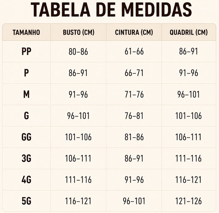 Guia de Tamanhos