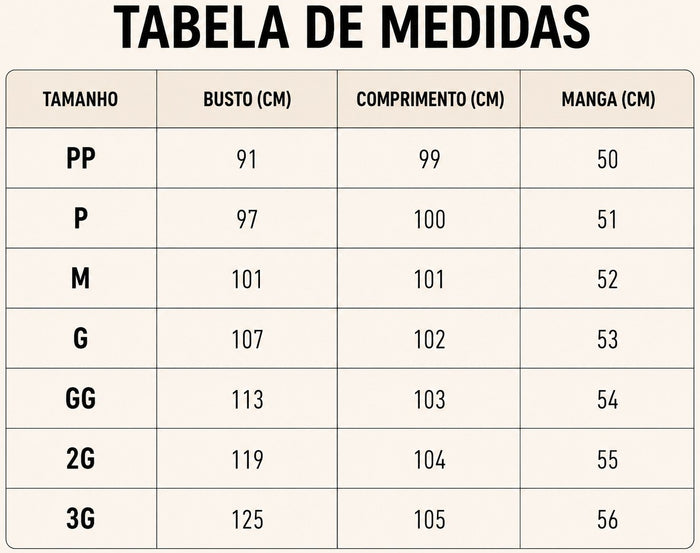 Guia de Tamanhos