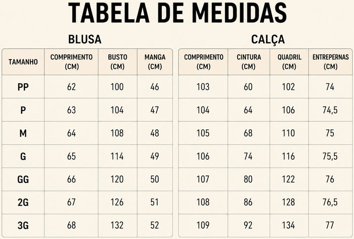 Guia de Tamanhos