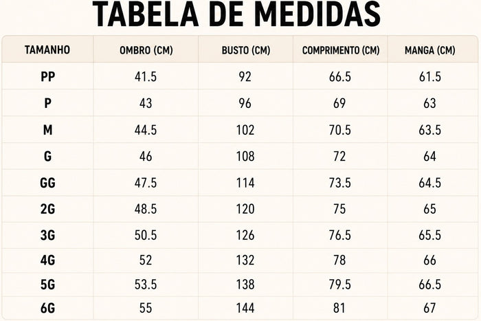 Guia de Tamanhos