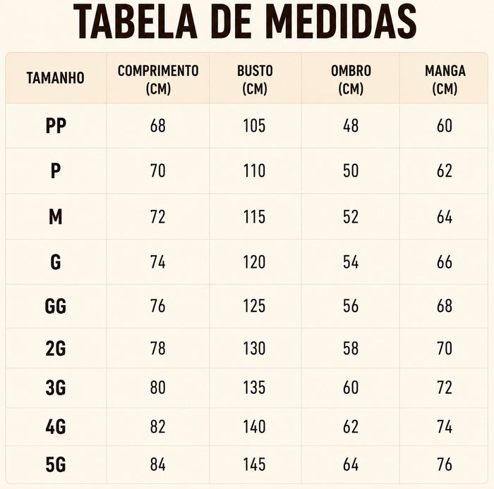 Guia de Tamanhos