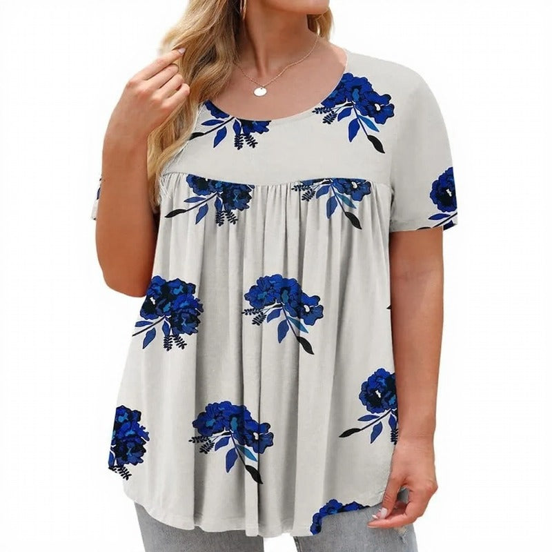 Blusa Lirena™ com Estampas Charmosas e Modelagem Franzida / Uma Peça Apaixonante Para Dar Mais Vida Aos Seus Looks
