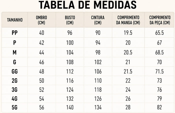 Guia de Tamanhos