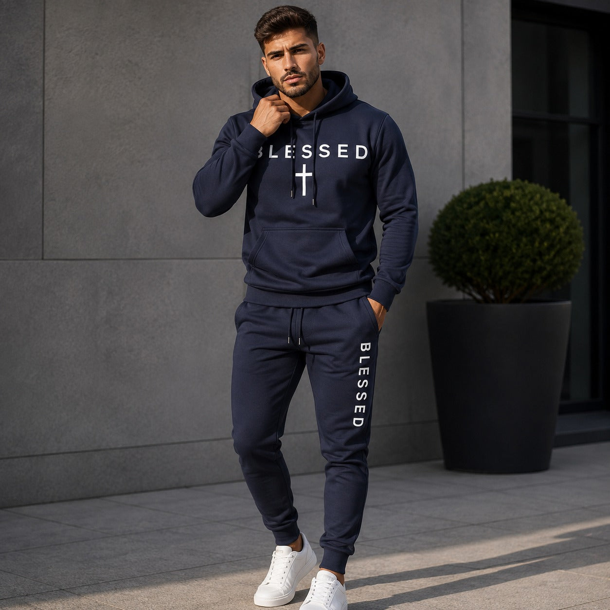 Conjunto Braven™ com Moletom de Capuz, Bolso Canguru e Calça Jogger