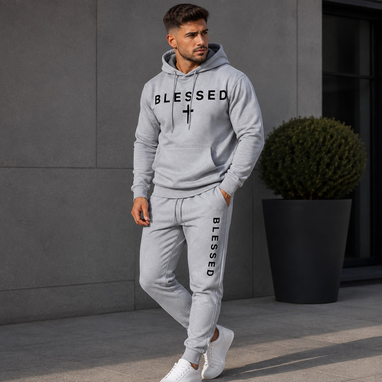 Conjunto Braven™ com Moletom de Capuz, Bolso Canguru e Calça Jogger