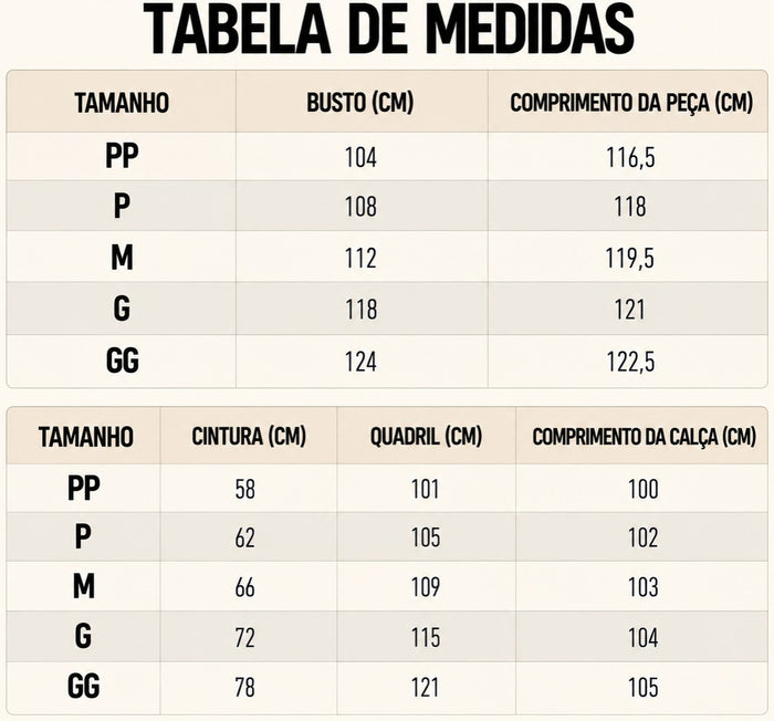 Guia de Tamanhos