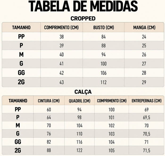 Guia de Tamanhos