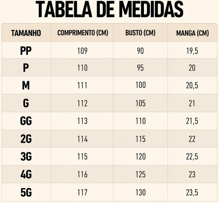 Guia de Tamanhos