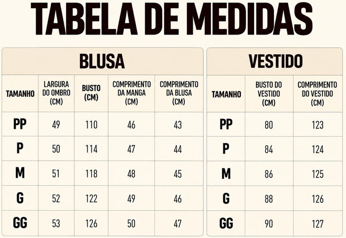 Guia de Tamanhos