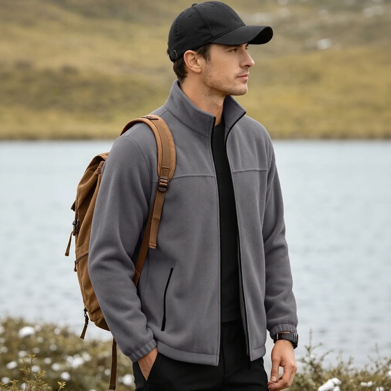 Jaqueta Caldwell™ com Fleece Aconchegante, Gola Alta e Zíper Frontal / Praticidade Para Trilhas, Viagens e Dias de Temperatura Mais Baixa