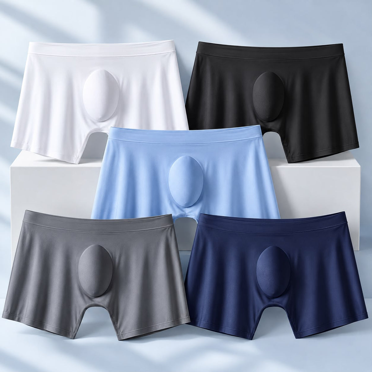 Kit com 5 Cuecas Boxers Antiodor e Antibacterianas Ice Man™ em Seda Gelo
