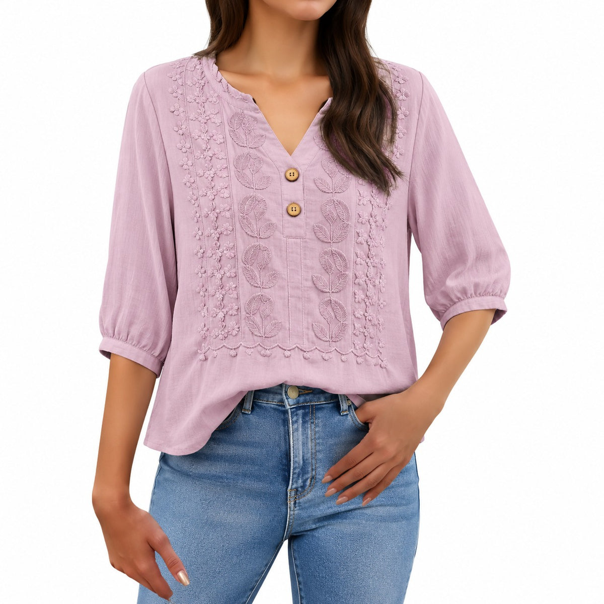 [COMPRE 2 E LEVE 3] Blusa Ariadne™ em Linho de Algodão com Bordado Artesanal
