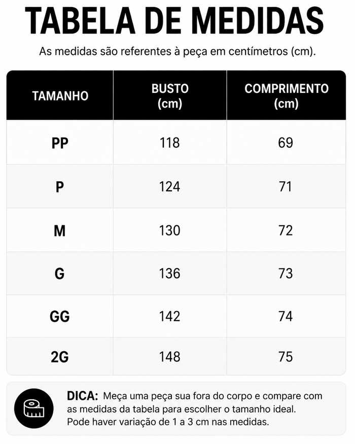Guia de Tamanhos