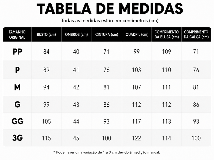 Guia de Tamanhos