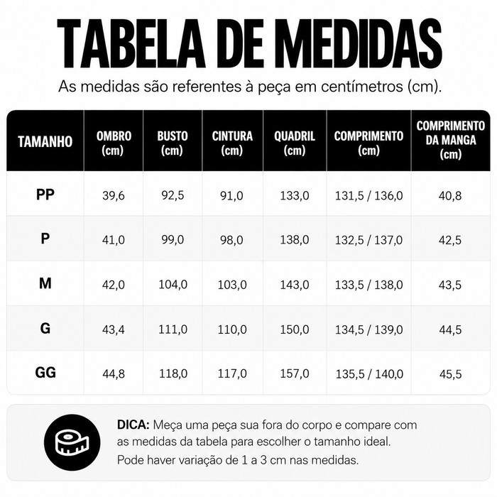 Guia de Tamanhos