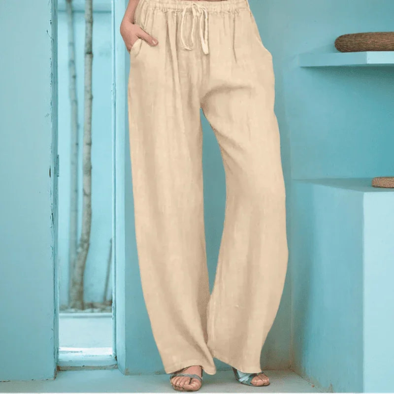 Calça Bruma™ em Linho de Algodão / Toque Suave, Caimento Livre e Estilo Natural!