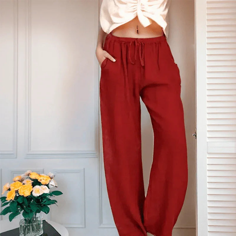 Calça Bruma™ em Linho de Algodão / Toque Suave, Caimento Livre e Estilo Natural!