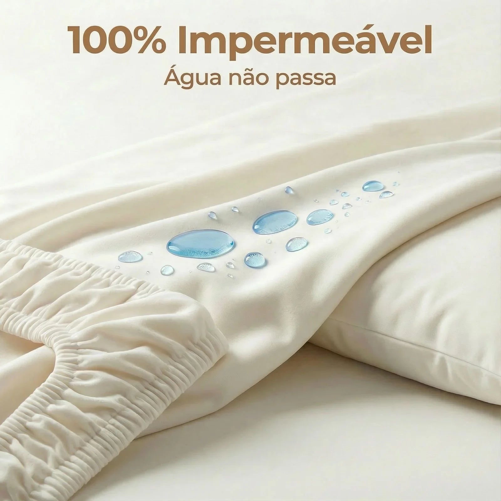 Jogo de Cama Impermeável Minimalist™ com Lençol com Elástico, Lençol Superior e Fronhas / Toque Macio e Conforto para o seu Momento de Descanso!