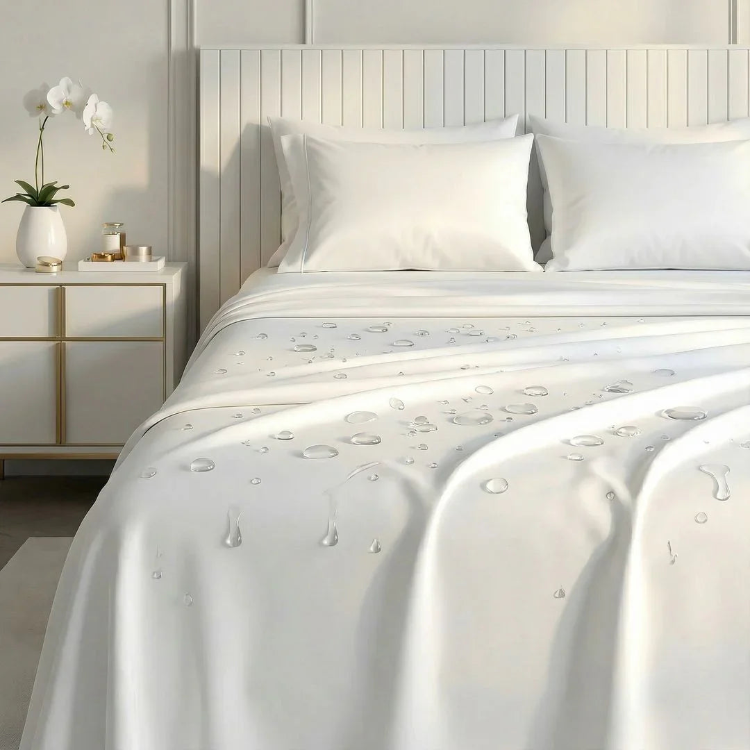 Jogo de Cama Impermeável Minimalist™ com Lençol com Elástico, Lençol Superior e Fronhas / Toque Macio e Conforto para o seu Momento de Descanso!