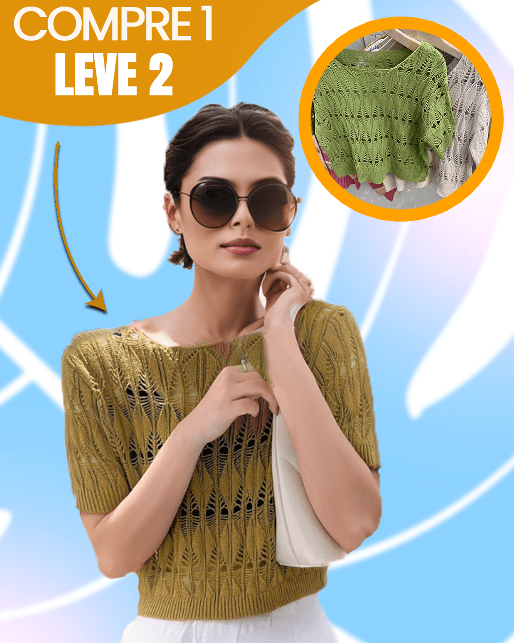 (Promoção Compre 1, Leve 2) Blusinhas Iolanda em Malha Estilo Tricô Artesanal! - ModernLar