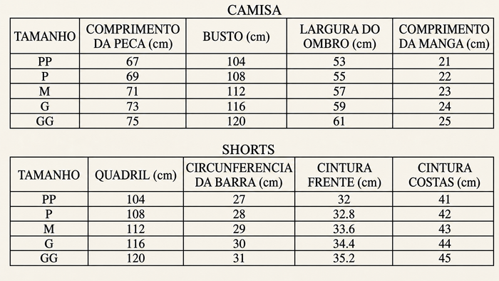 Guia de Tamanhos