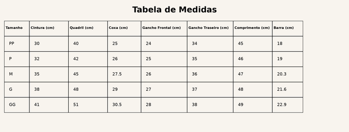 Guia de Tamanhos
