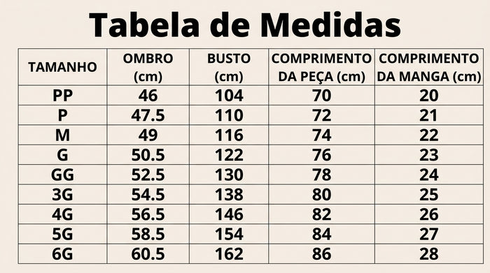 Guia de Tamanhos