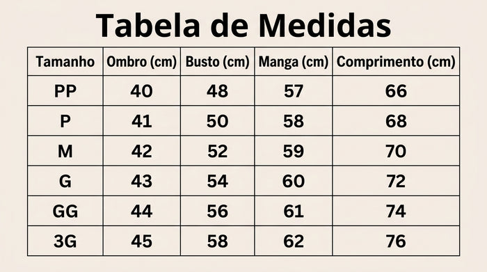 Guia de Tamanhos