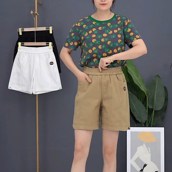 (Super Promo: Compre 2 Leve 3) Shorts Clarisse™ em Sarja com Cintura Elástica e Caimento Soltinho / Elegância e Frescor para o Verão!