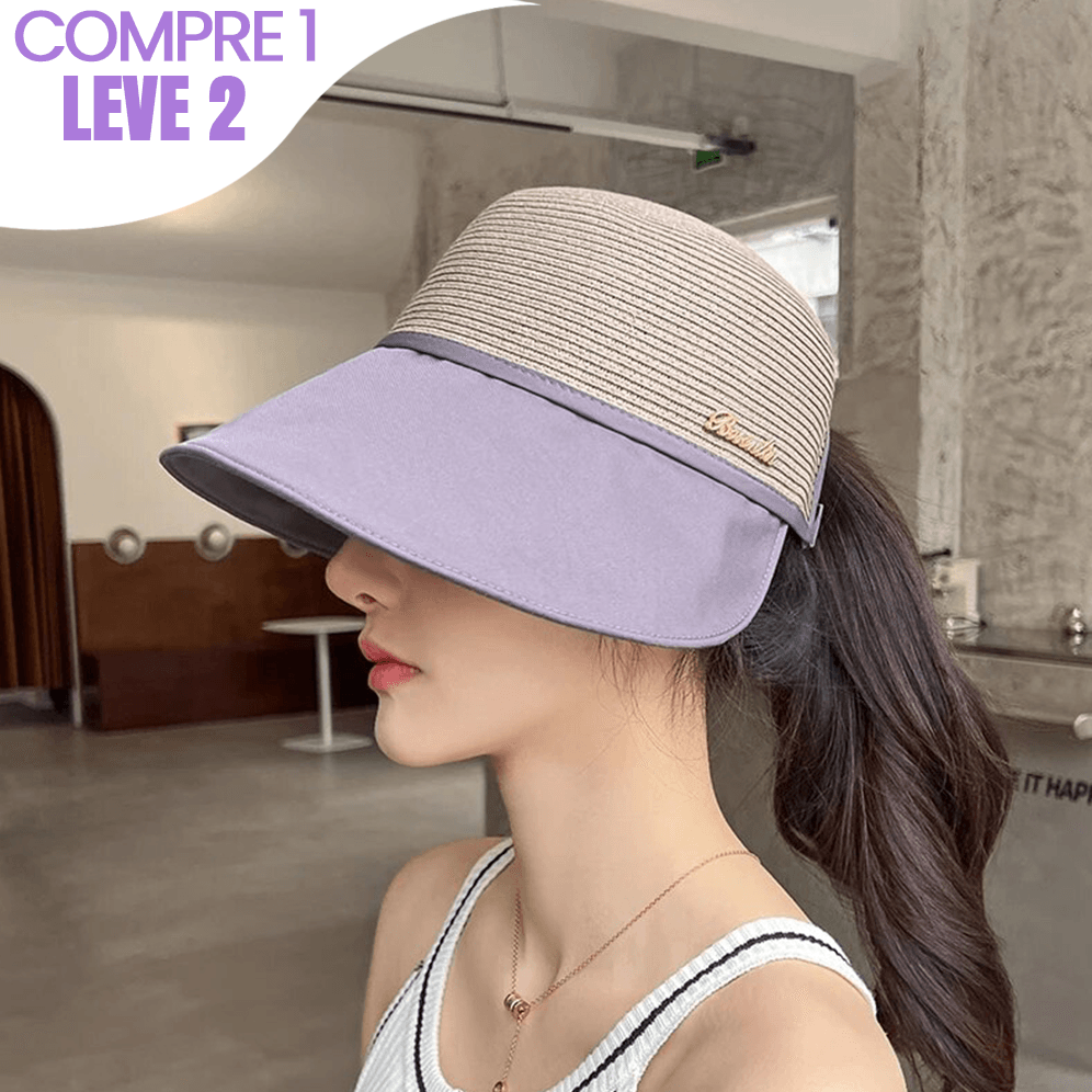 (Promoção Compre 1 Leve 2) Boné Estilo Sombreiro Soleil Charme™ - Seu Toque Elegante para Dias Ensolarados de Primavera e Verão! - ModernLar